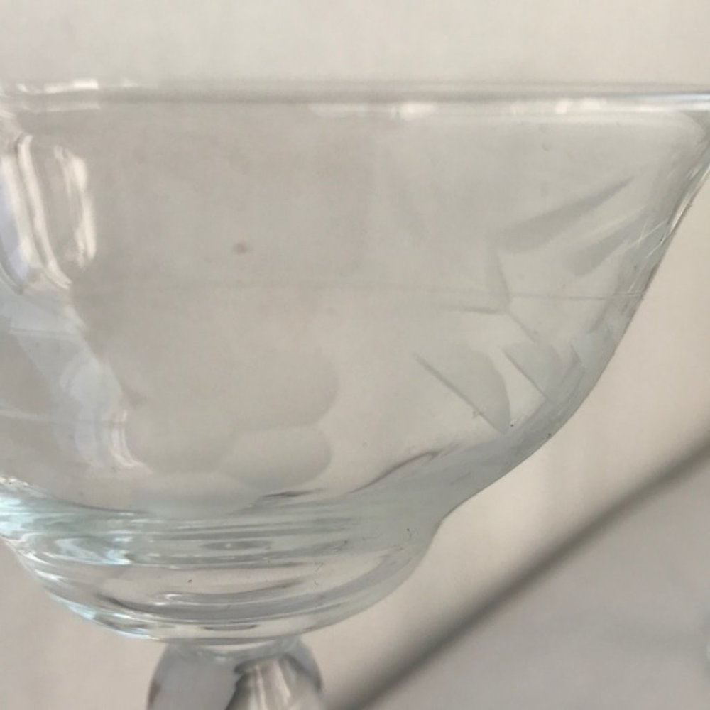 Vintage (3) etched crystal Rob Roy glasses - Picture 3 of 8